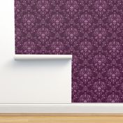 Orchid and Plum Skull Damask