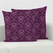 Orchid and Plum Skull Damask