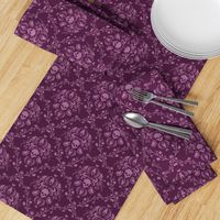 Orchid and Plum Skull Damask