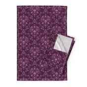 Orchid and Plum Skull Damask