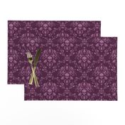 Orchid and Plum Skull Damask