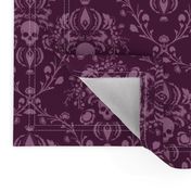 Orchid and Plum Skull Damask