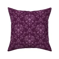 Orchid and Plum Skull Damask