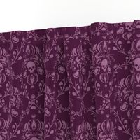 Orchid and Plum Skull Damask