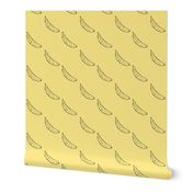 Banana Fabric Yellow and Black Basic Repeat