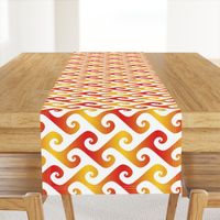 4" sunset fire waves on white