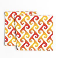 4" sunset fire waves on white