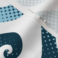 6" polkadot waves in sailing blue