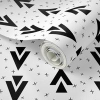 chevron triangle // plus sign nursery black and white cross triangle nursery kids