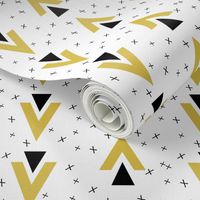 chevron triangle // mustard plus sign kids nursery baby