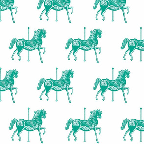 Carousel Horse in Elegant Emerald