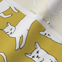 cats // cat mustard yellow cat cute cat lady pet cat fabric