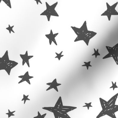 stars // charcoal and white nursery fabric stars white and grey design andrea lauren fabric