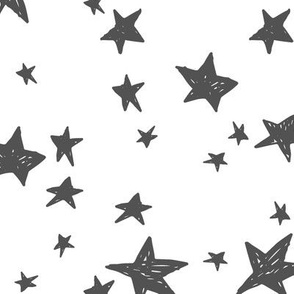 stars // charcoal and white nursery fabric stars white and grey design andrea lauren fabric