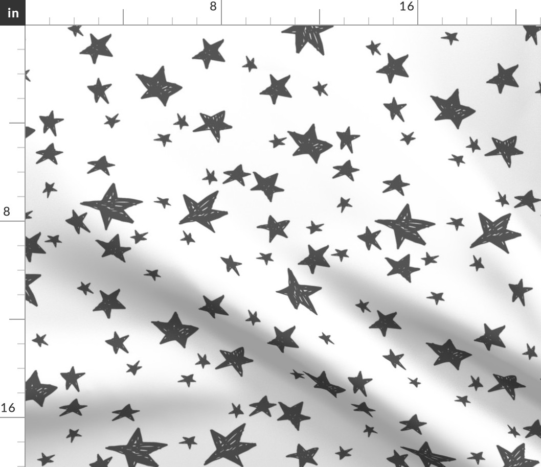 stars // charcoal and white nursery fabric stars white and grey design andrea lauren fabric