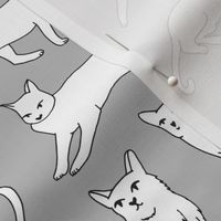 cats // grey cat cute pet cat fabric for cat ladies