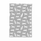 cats // grey cat cute pet cat fabric for cat ladies