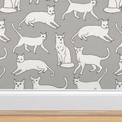 cats // grey cat cute pet cat fabric for cat ladies