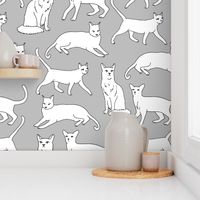 cats // grey cat cute pet cat fabric for cat ladies