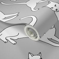 cats // grey cat cute pet cat fabric for cat ladies