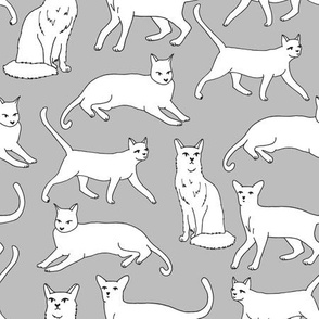 cats // grey cat cute pet cat fabric for cat ladies