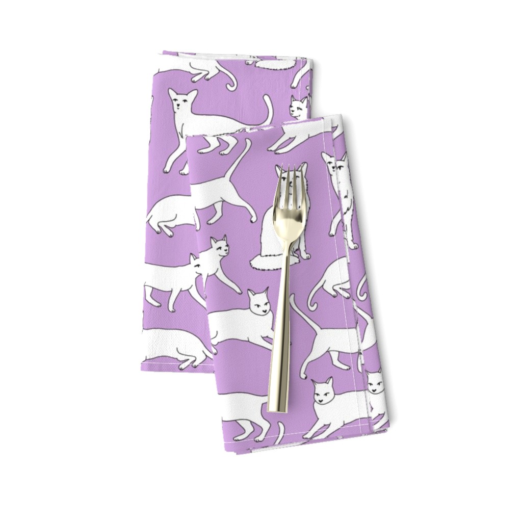 cats // purple cat lady cute cat fabric for girls sweet kittens