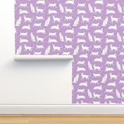 cats // purple cat lady cute cat fabric for girls sweet kittens