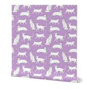 cats // purple cat lady cute cat fabric for girls sweet kittens