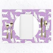 cats // purple cat lady cute cat fabric for girls sweet kittens