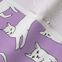 cats // purple cat lady cute cat fabric for girls sweet kittens