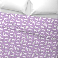 cats // purple cat lady cute cat fabric for girls sweet kittens