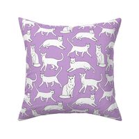 cats // purple cat lady cute cat fabric for girls sweet kittens