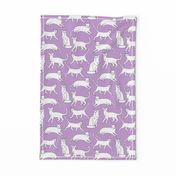 cats // purple cat lady cute cat fabric for girls sweet kittens