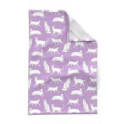 cats // purple cat lady cute cat fabric for girls sweet kittens