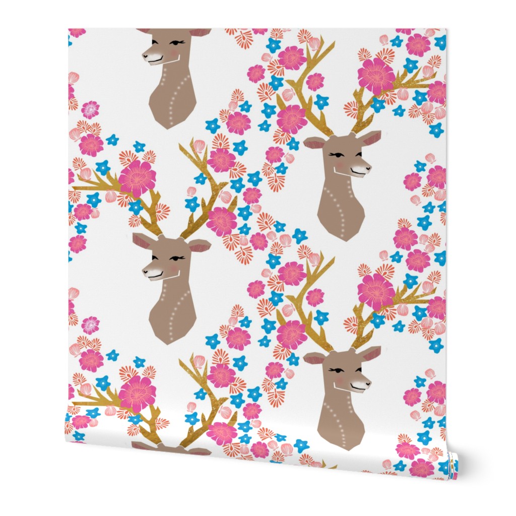 deer with flowers // antlers floral antlers flower antlers doe deer cute flowers spring florals