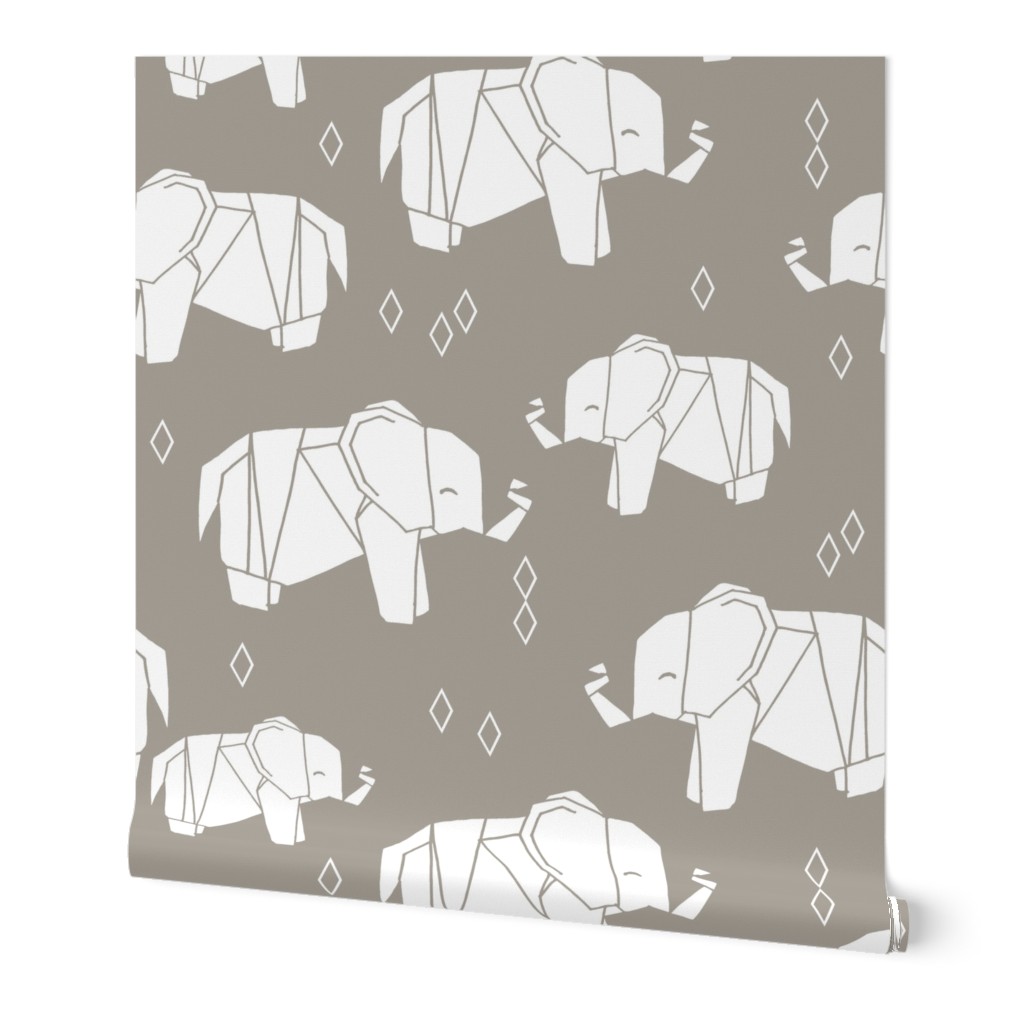 Origami Elephant - Taupe by Andrea Lauren