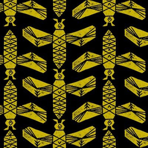 Bees - Mustard and Black by Andrea Lauren 