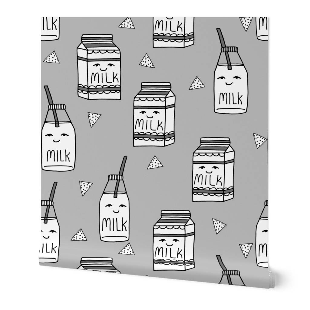 milk // grey kids food trendy milk jug pattern