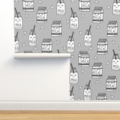 milk // grey kids food trendy milk jug pattern