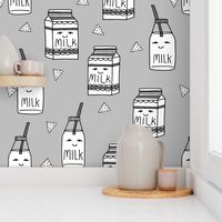 milk // grey kids food trendy milk jug pattern