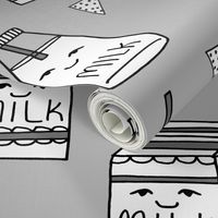 milk // grey kids food trendy milk jug pattern
