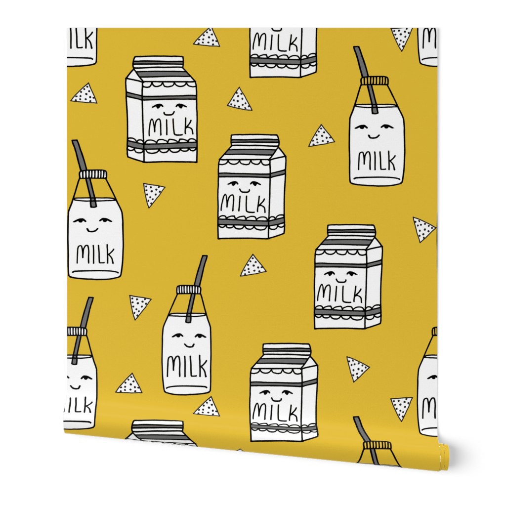 milk // food hand-drawn kids illustration pattern design