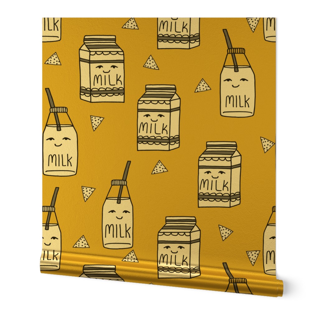 milk // food hand-drawn kids illustration pattern design