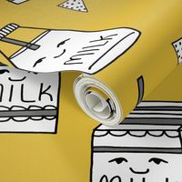 milk // food hand-drawn kids illustration pattern design