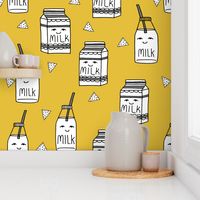 milk // food hand-drawn kids illustration pattern design