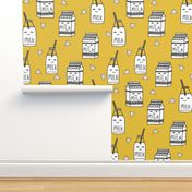 milk // food hand-drawn kids illustration pattern design