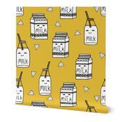 milk // food hand-drawn kids illustration pattern design