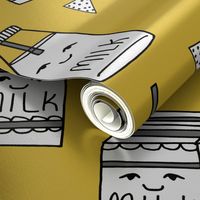 milk // food hand-drawn kids illustration pattern design