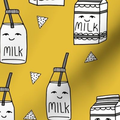 milk // food hand-drawn kids illustration pattern design