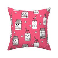 milk fabric // bright pink cute hand-drawn kids illustration 